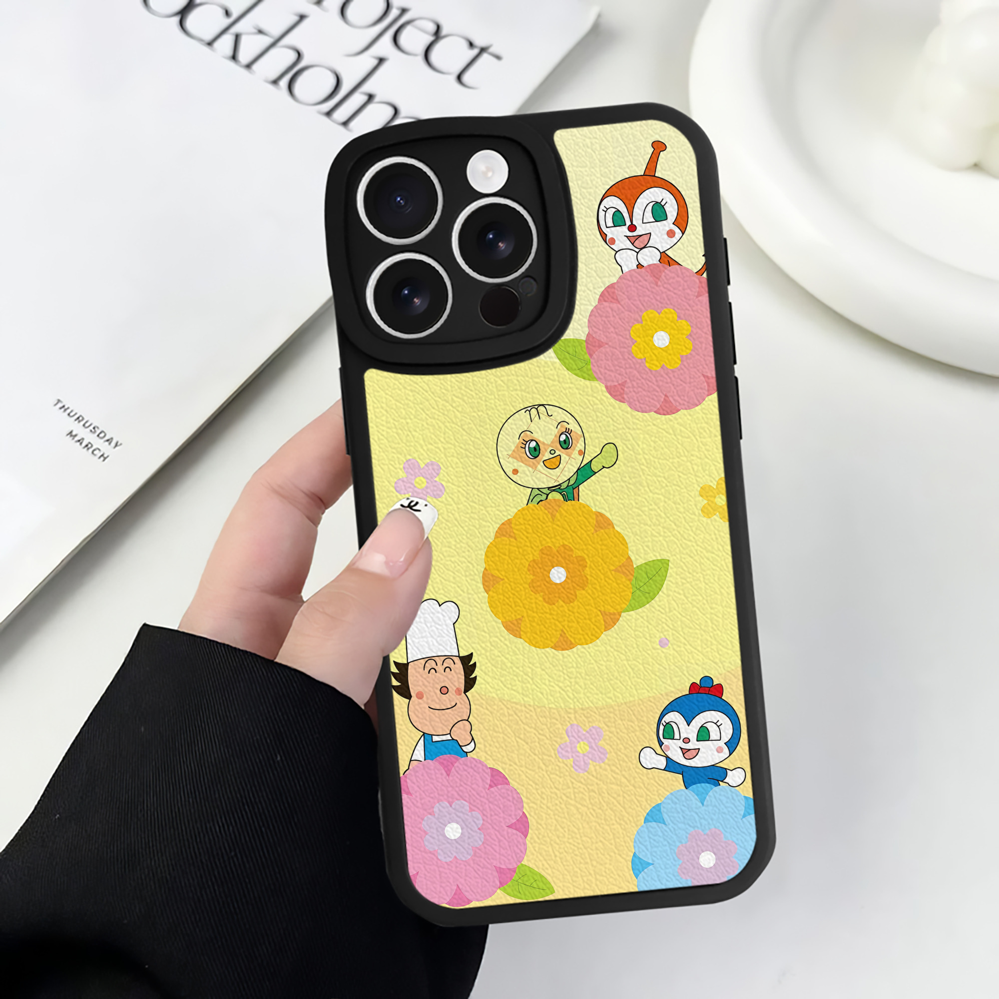 （画像用） アンパンマン Anpanman 【iPhone 16シリーズ対応】シリコンスマホケース（レザー調） 材質：シリコン